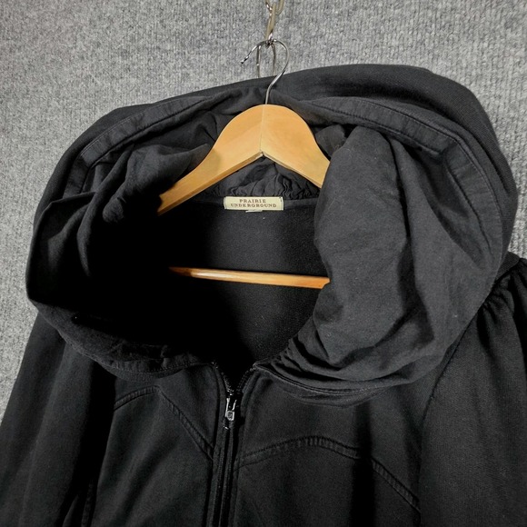 Prairie Underground Hoodie Womens S Black Cloak Long Zip Dress Cotton Made USA - Picture 4 of 8